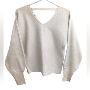 Hippie Rose women's cream slouchy dolman sleeve sweater top size S